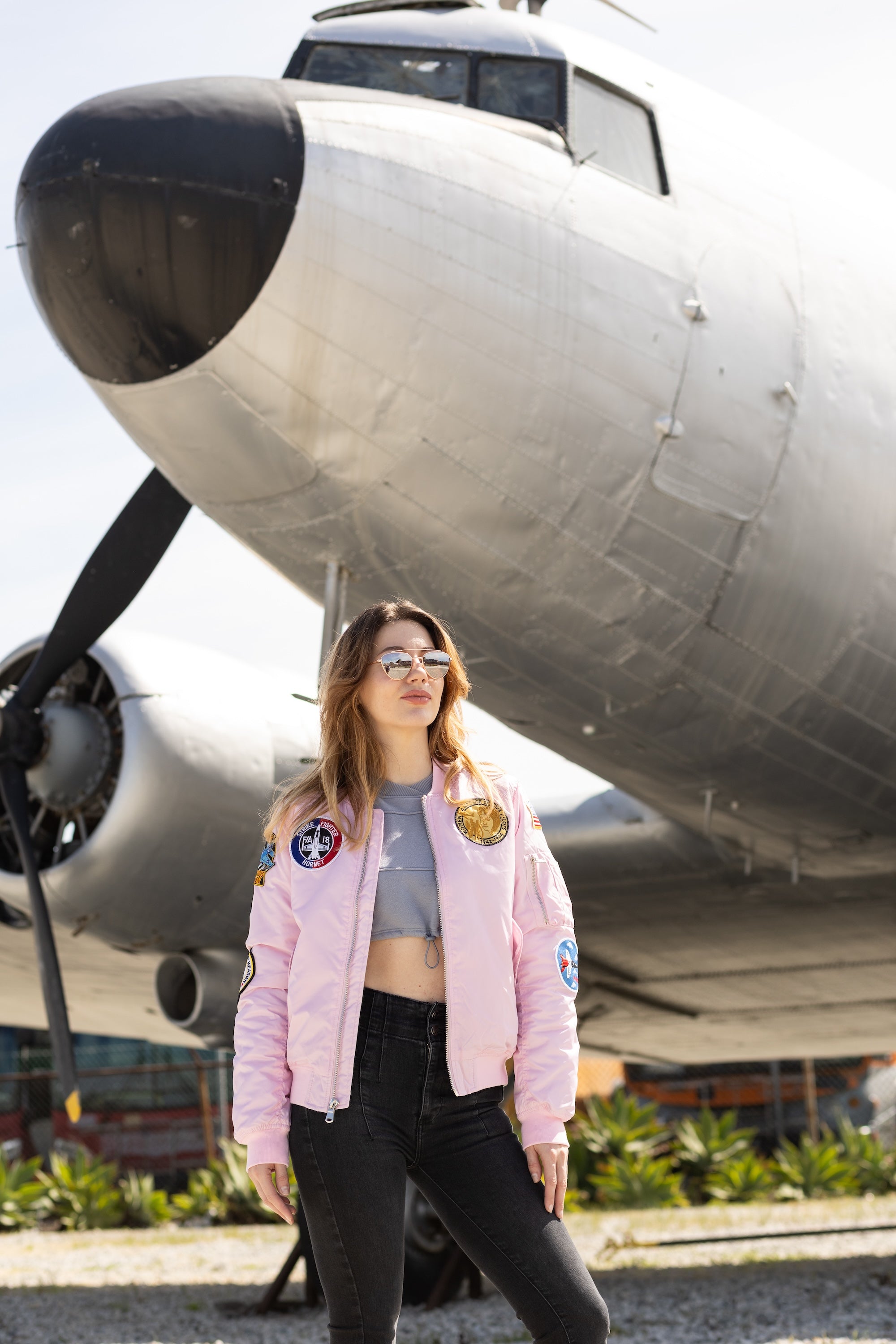 ジャケット・アウター US Air Forse 90s ma1 Houston silver pink Pink MA-1 Jacket – Space Shuttle Endeavour Store